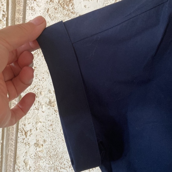 Talbots Sutton navy 100% cotton shirt dress , pockets, buttons, missing belt 2P - Picture 5 of 8